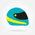 Motorcycle helmet. Racing moto helmet. Colorful vector illustration